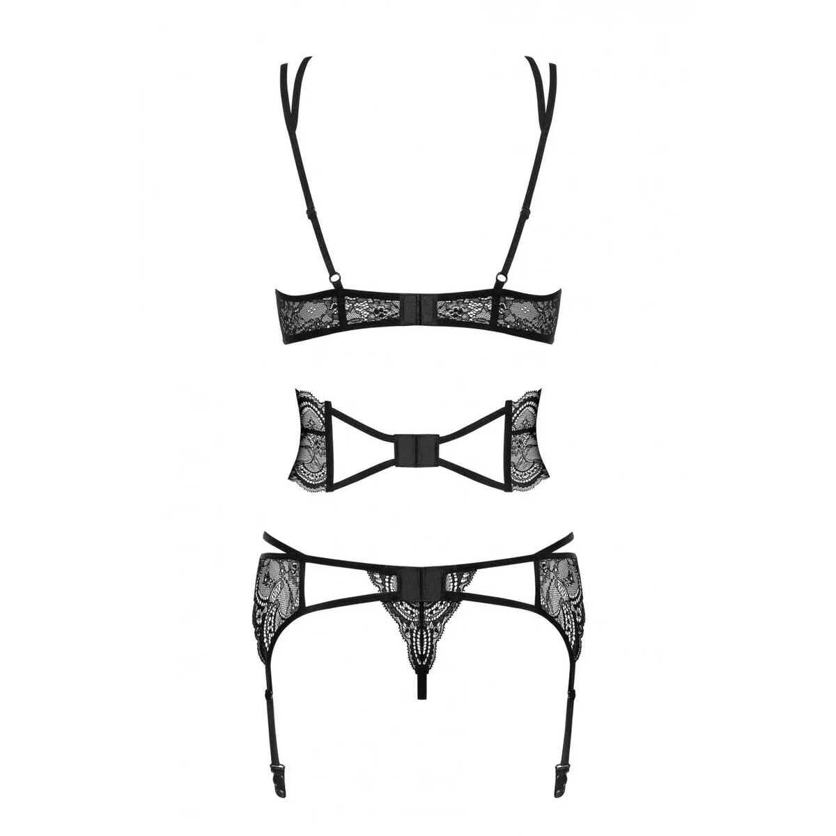 Lace Underwear Set Obsessive Frivolla Black S/M