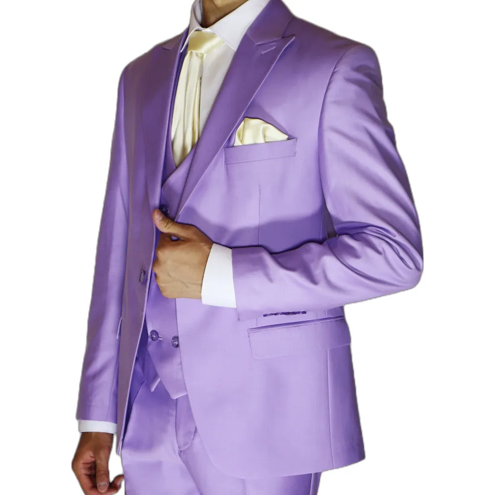 Lavender Avanti Milano Peak Lapel Three Piece Suit