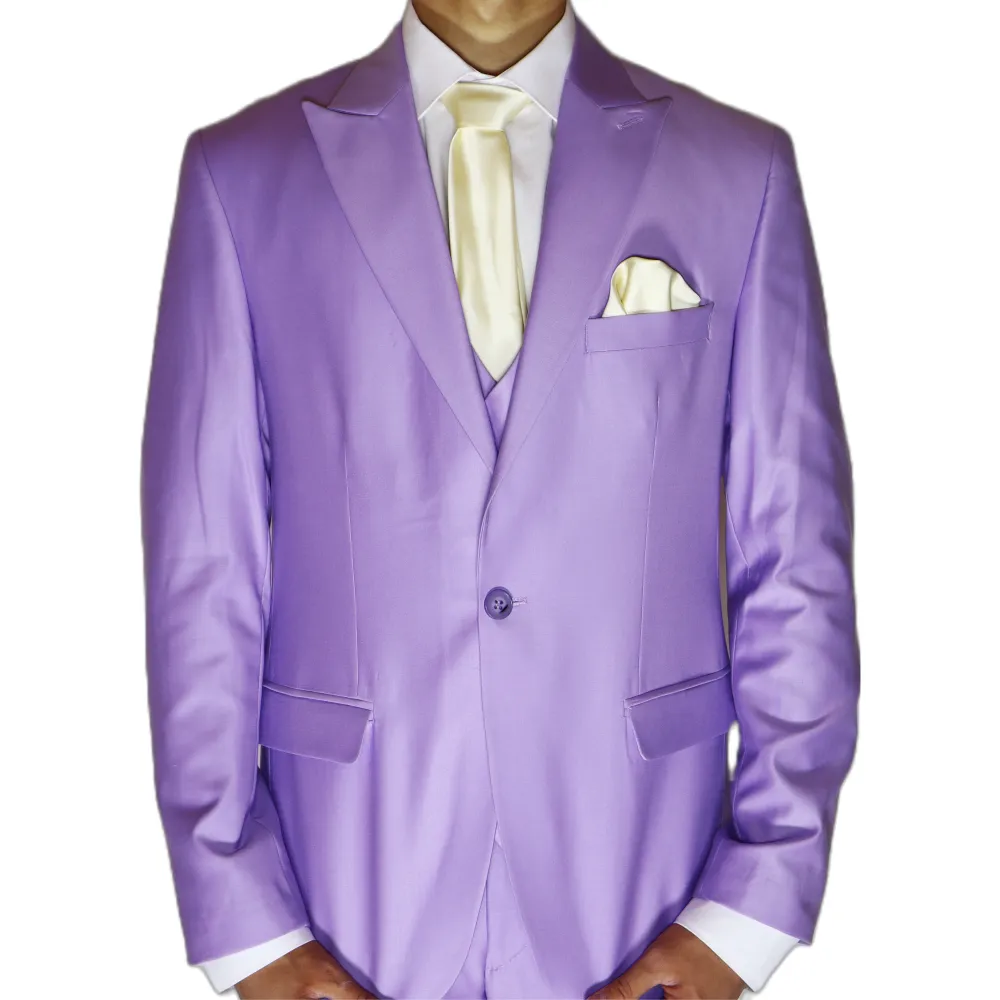 Lavender Avanti Milano Peak Lapel Three Piece Suit