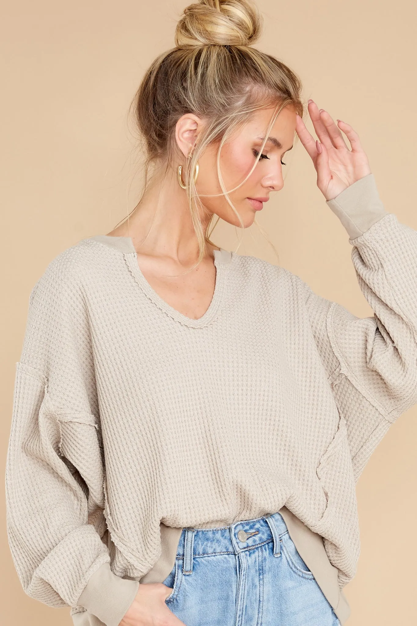 Let Her Be Cozy Taupe Top