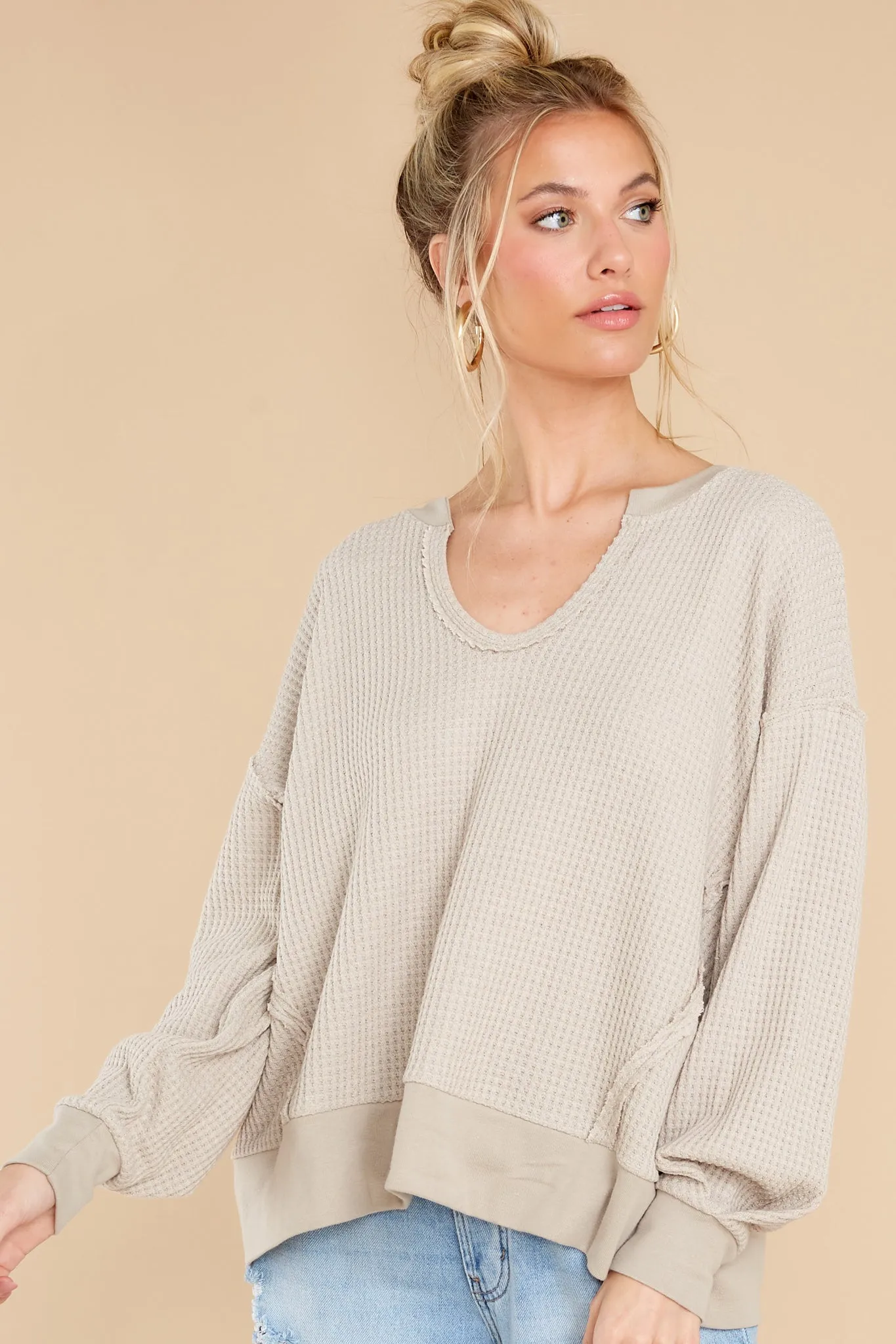 Let Her Be Cozy Taupe Top