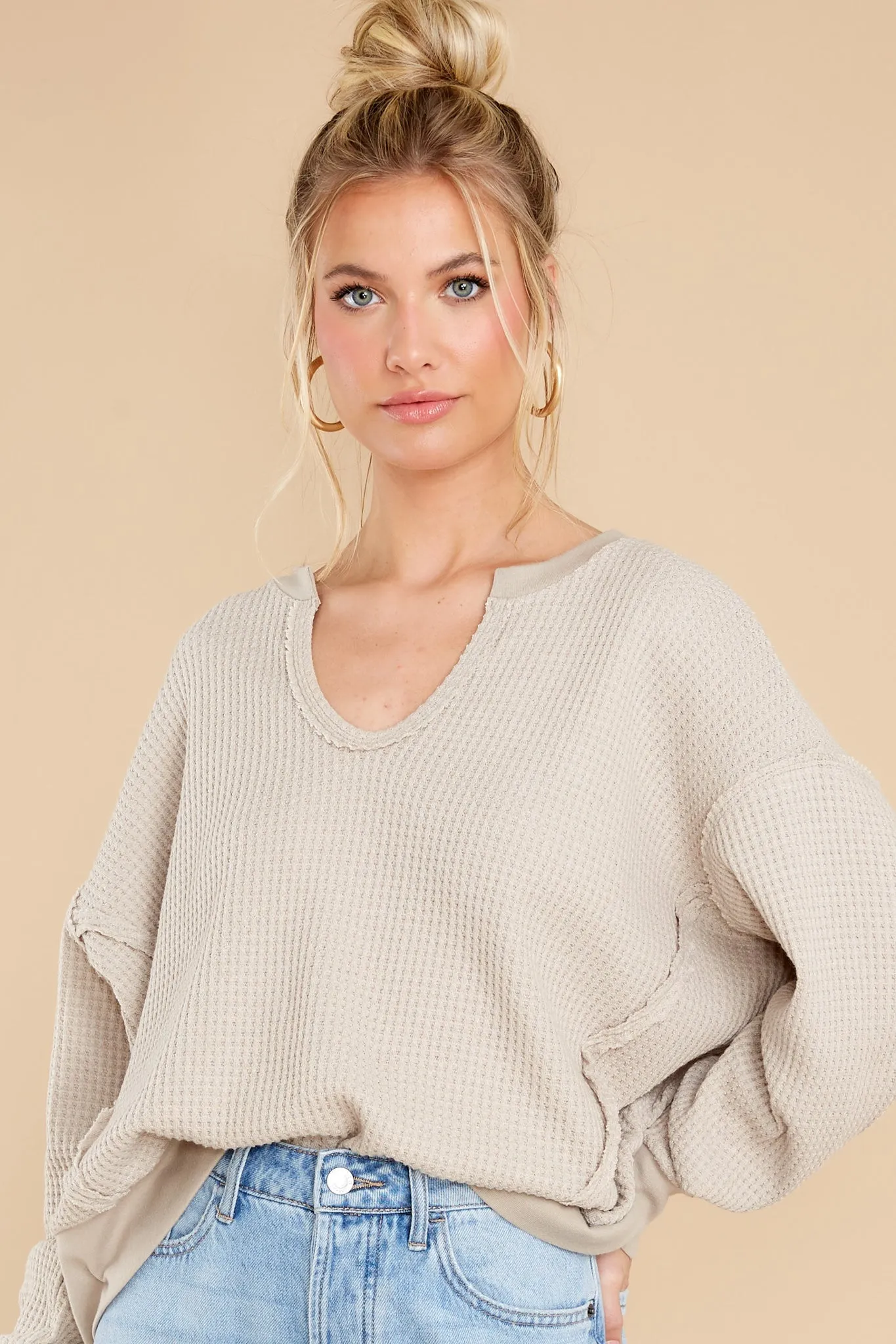 Let Her Be Cozy Taupe Top