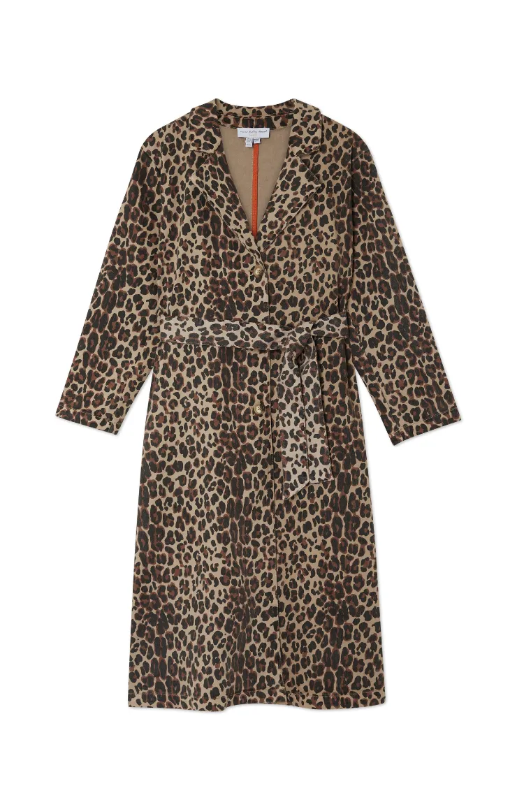 Lucia Leopard Denim 55 Coat