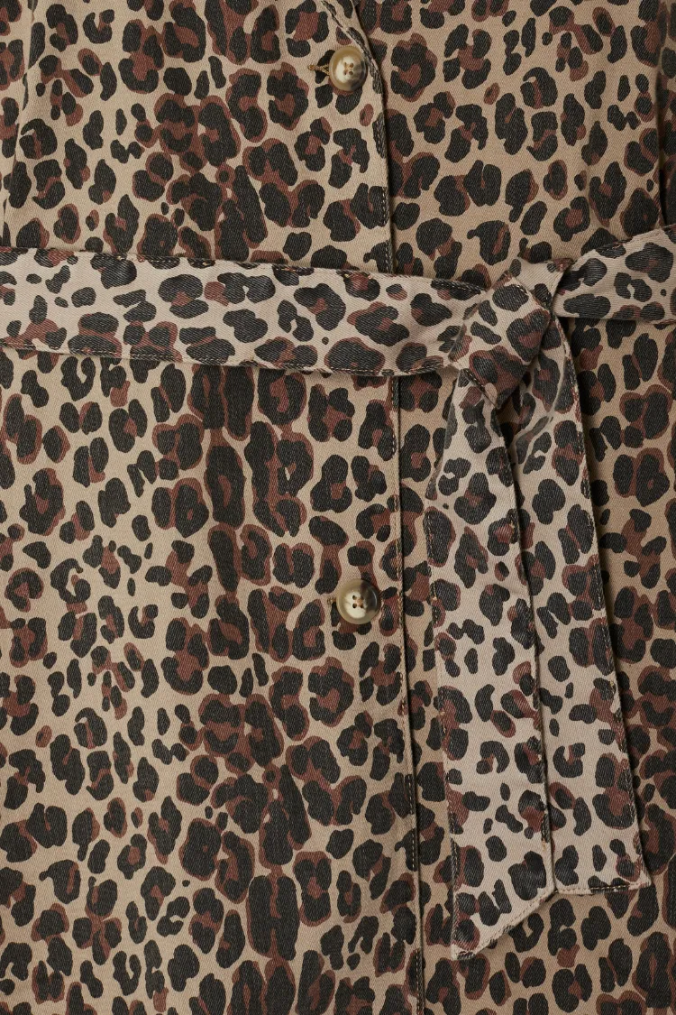 Lucia Leopard Denim 55 Coat