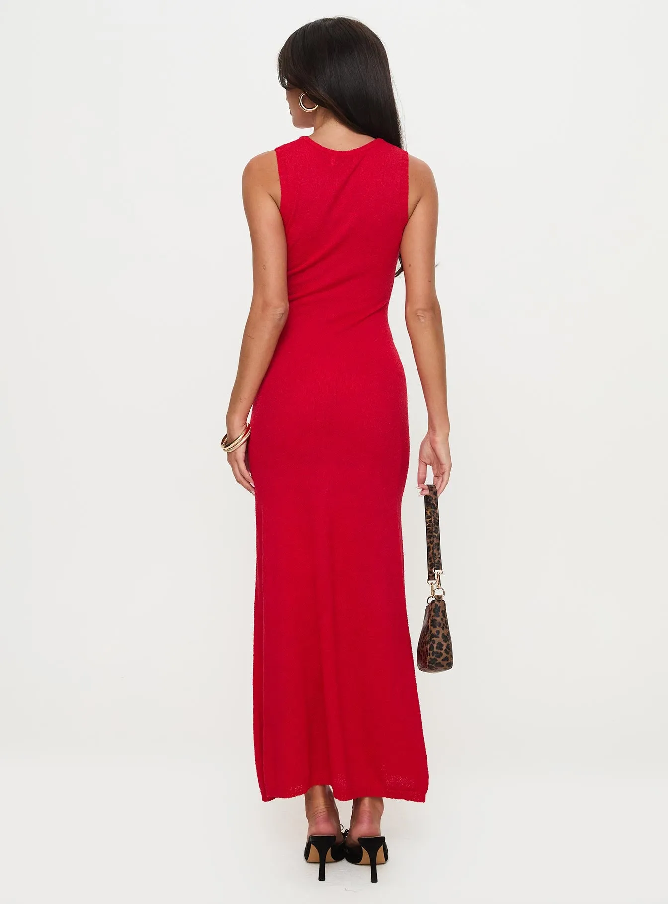 Maebie Knit Maxi Dress Red