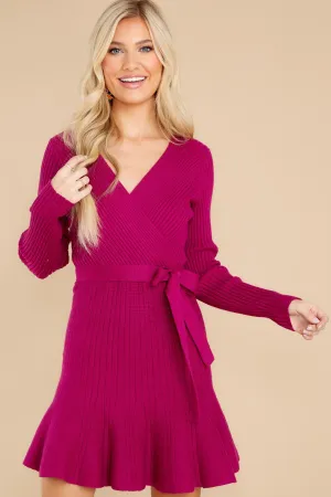 Making Moves Magenta Sweater Dress