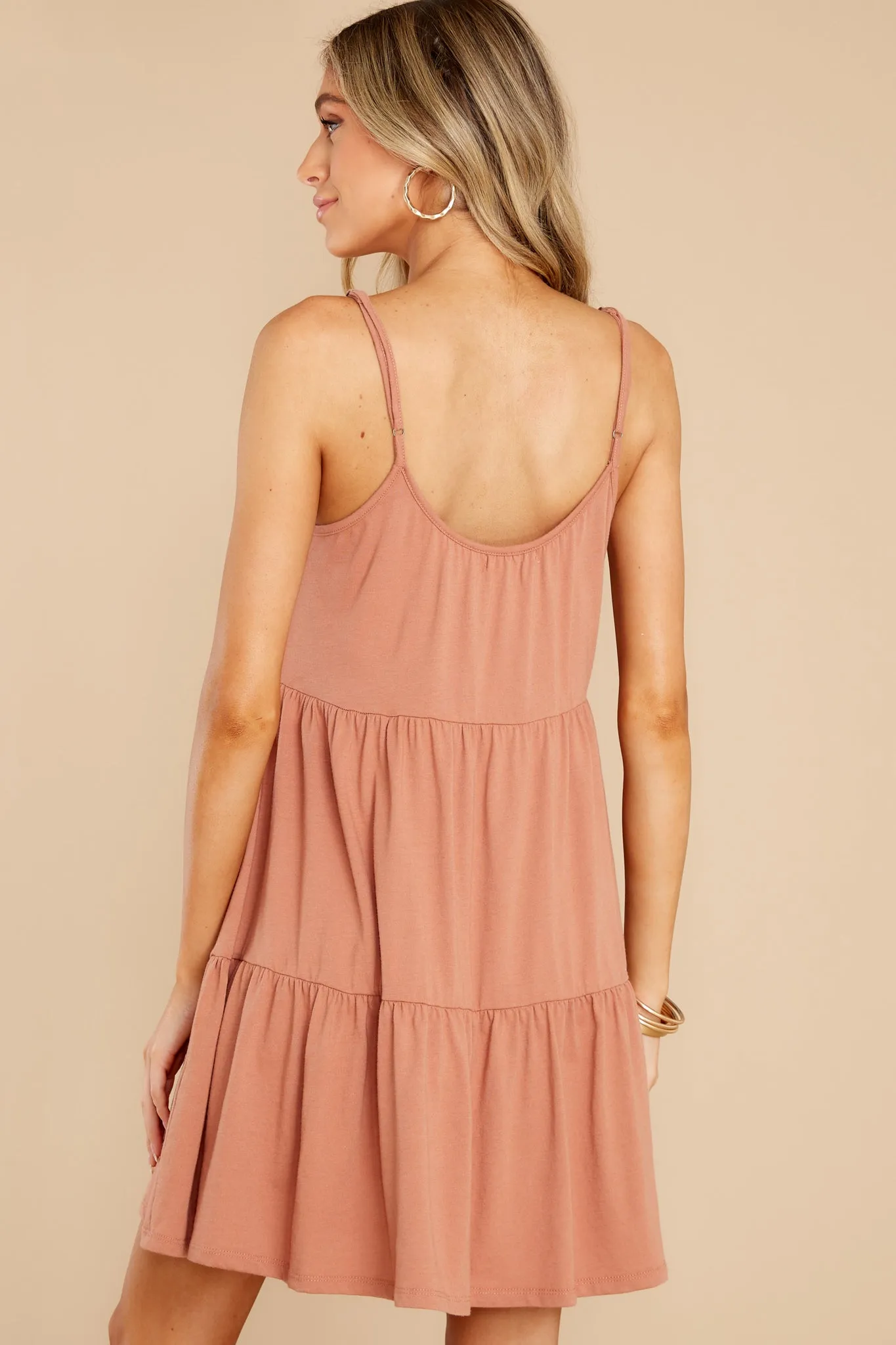 Mari Burnt Cedar Knit Mini Dress