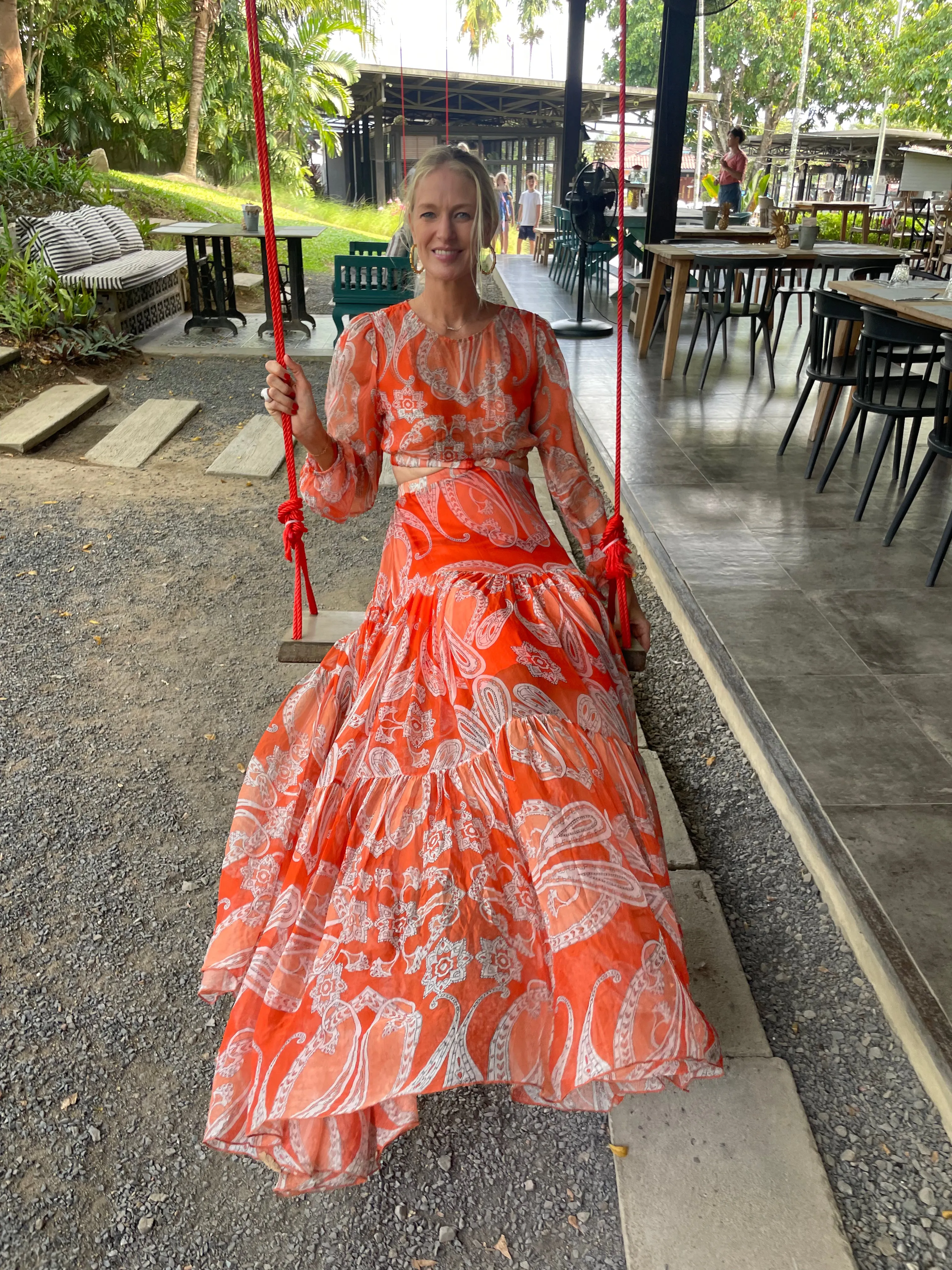 Marrakesh Sunset Orange Paisley Dress