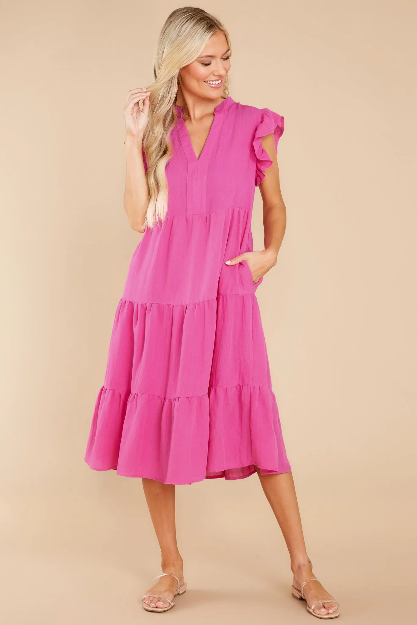 Meaningful Ways Fuchsia Midi Dress