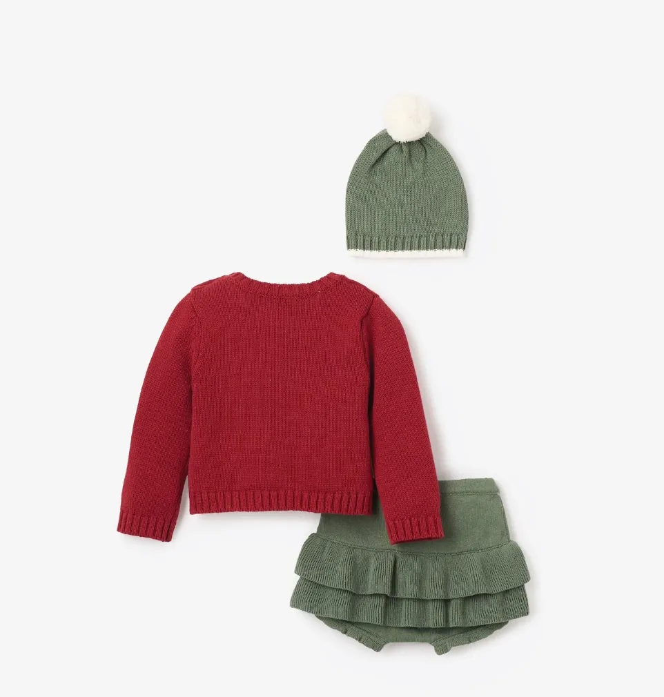 Merry & Bright Sweater, Skirt, & Hat Set