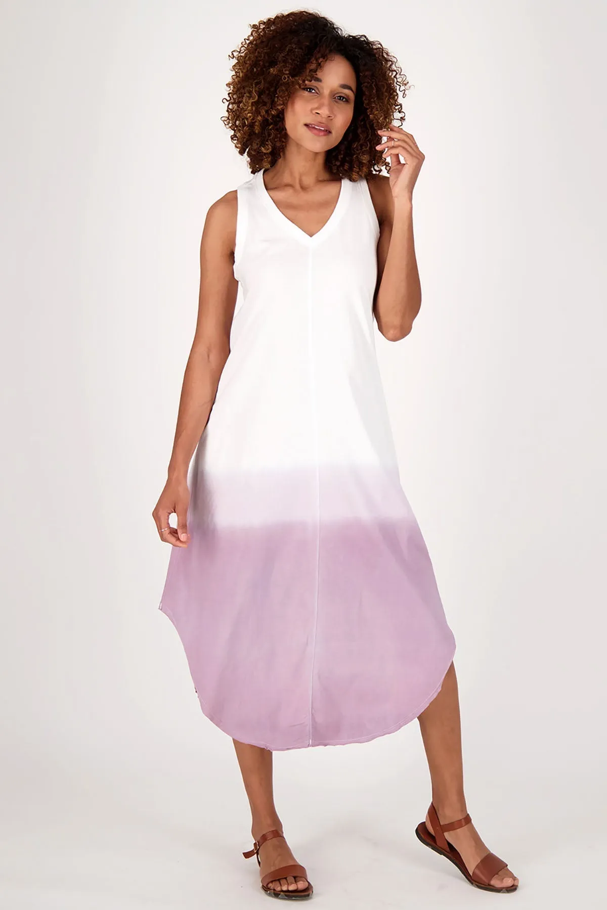 Midi Dress | Dip Dye Lilac Summer Dress