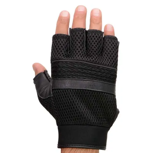 Milwaukee Leather MG7504 Men's Black Perforated Mesh Gel Palm