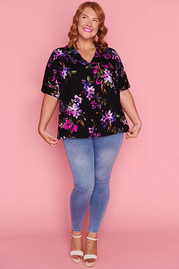 Monnie Night Flower Top