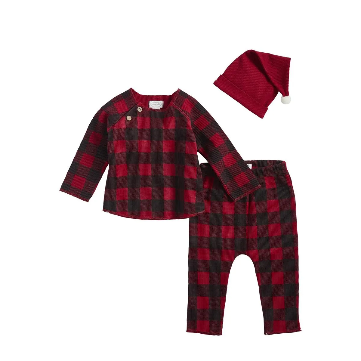 MUD Buffalo Plaid 2-Piece Set with Santa Hat