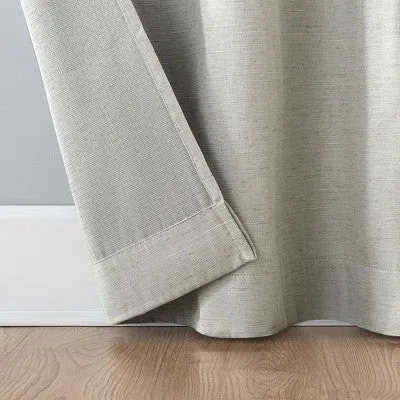 New - 50"x63" Archaeo Total Blackout Textured Linen Blend Grommet Top Curtain Panel White