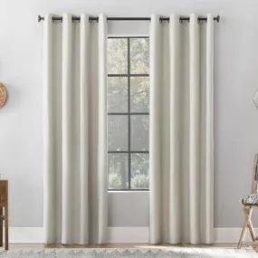 New - 50"x63" Archaeo Total Blackout Textured Linen Blend Grommet Top Curtain Panel White