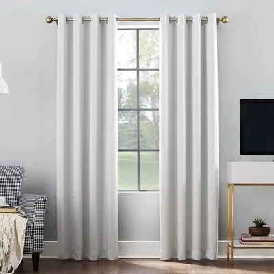 New - 52"x108" Sun Zero 100% Blackout Oslo Theater Grade Grommet Curtain Panel Pearl