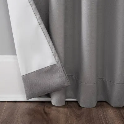 New - 96"x50" Amherst Velvet Noise Reducing Thermal Back Tab Extreme 100% Blackout Curtain Panel Gray - Sun Zero