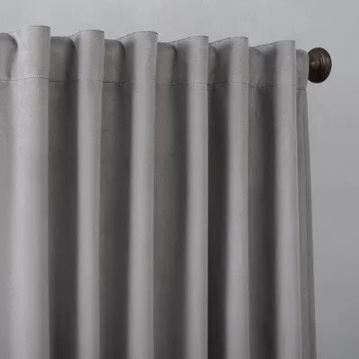 New - 96"x50" Amherst Velvet Noise Reducing Thermal Back Tab Extreme 100% Blackout Curtain Panel Gray - Sun Zero