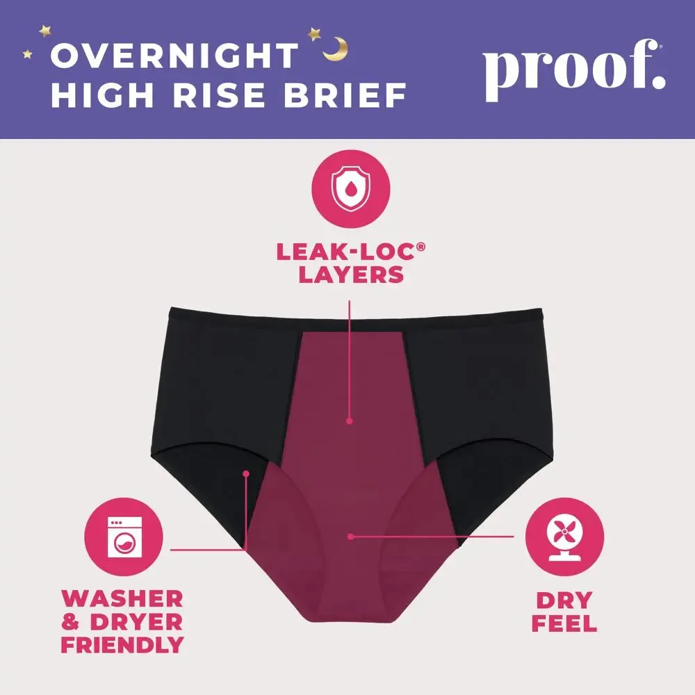 New - Proof Underwear Overnight High Rise Briefs - Small - Black