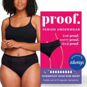 New - Proof Underwear Overnight High Rise Briefs - Small - Black