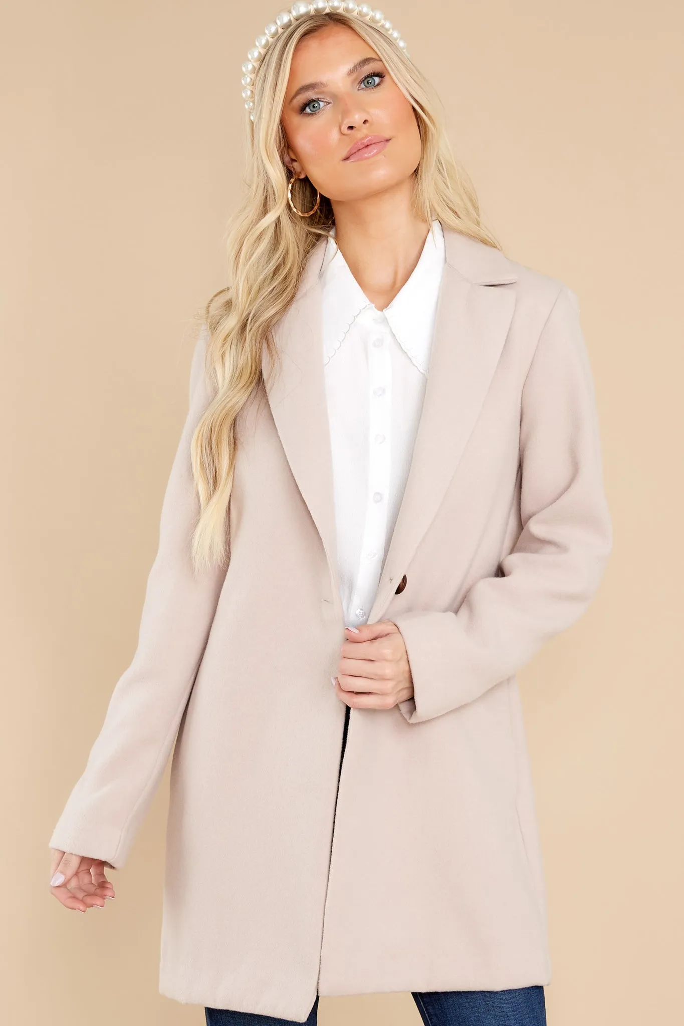 New York Nights Light Taupe Coat