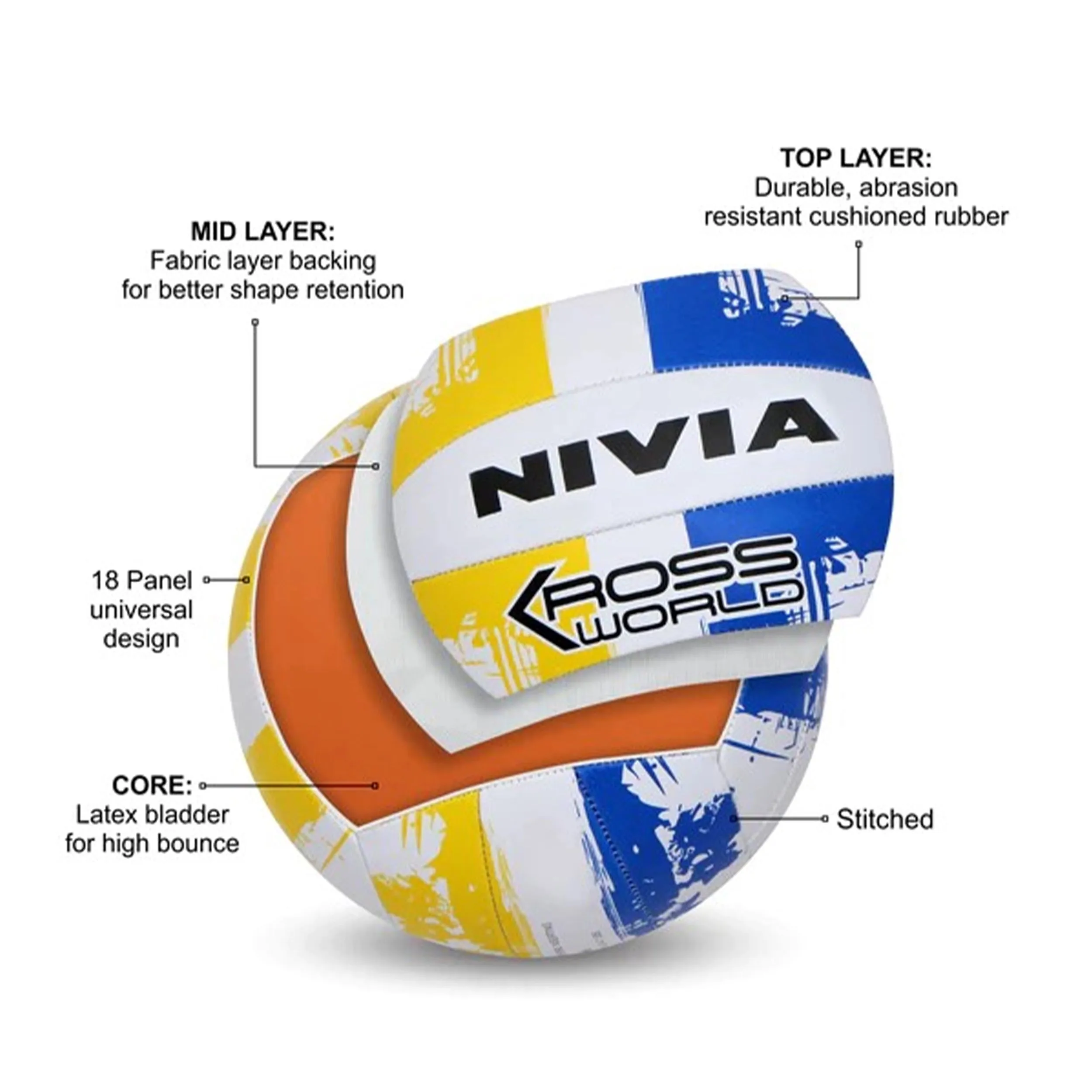 Nivia Kross World Volleyball (Multi Colour)