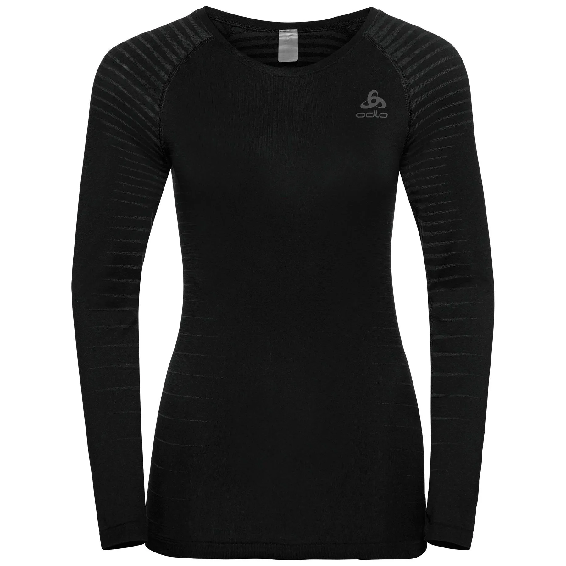 Odlo Performance Light Women's Running Top in Black Base Layer with Crew Neck