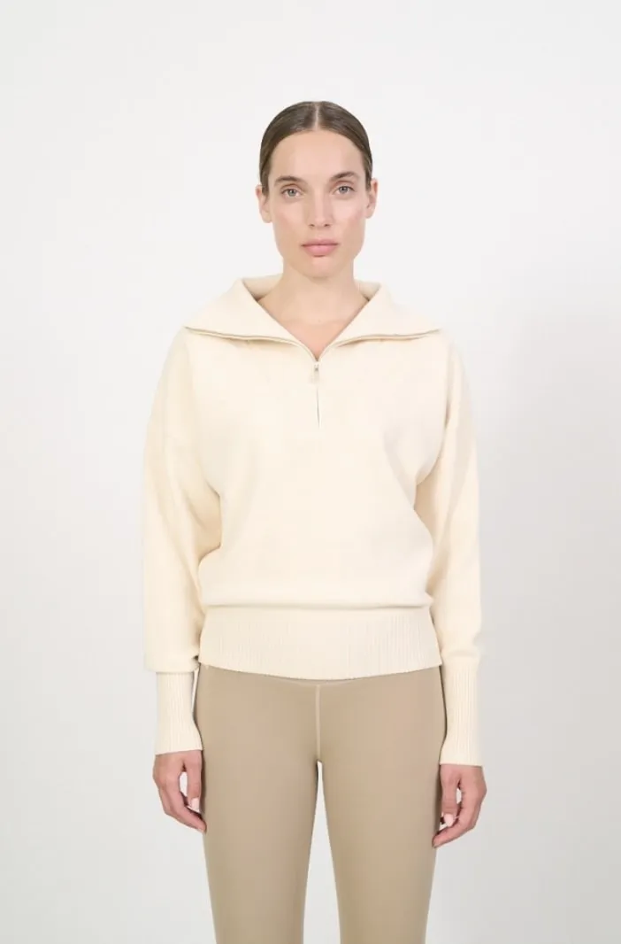 OLLY half-zip knit sweater - Marshmellow