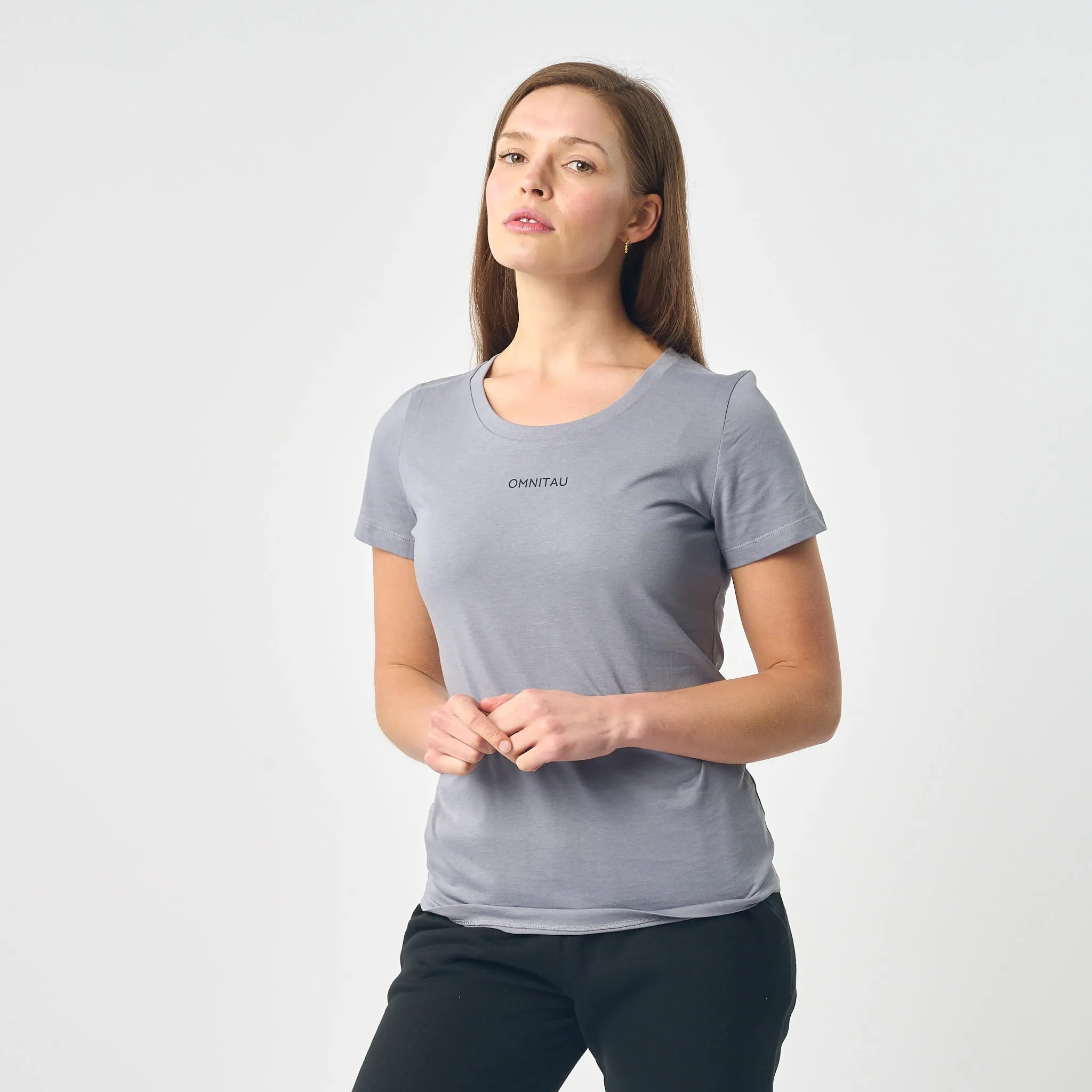 Omnitau Women's Winchester Organic Cotton Crew Neck T-Shirt - Light Grey