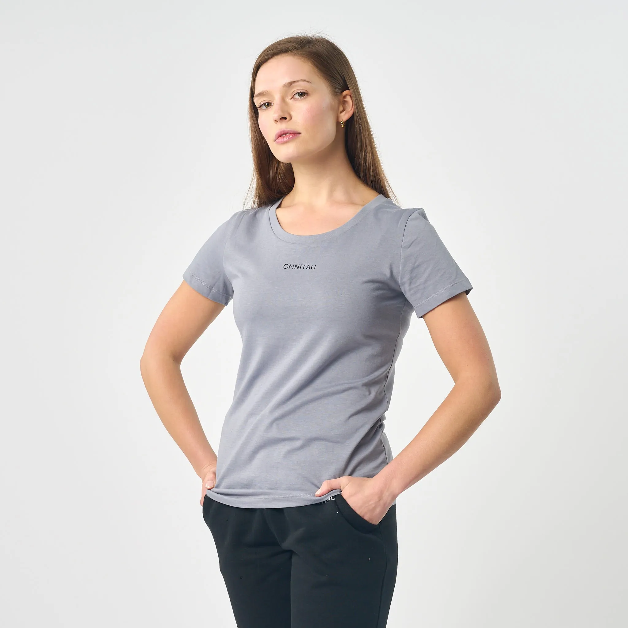 Omnitau Women's Winchester Organic Cotton Crew Neck T-Shirt - Light Grey