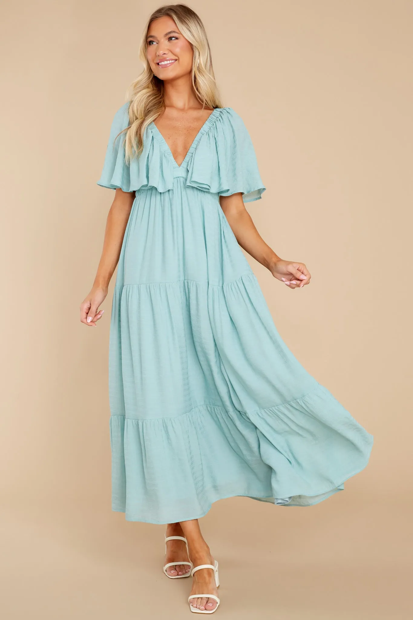 One More Chapter Dusty Sage Maxi Dress