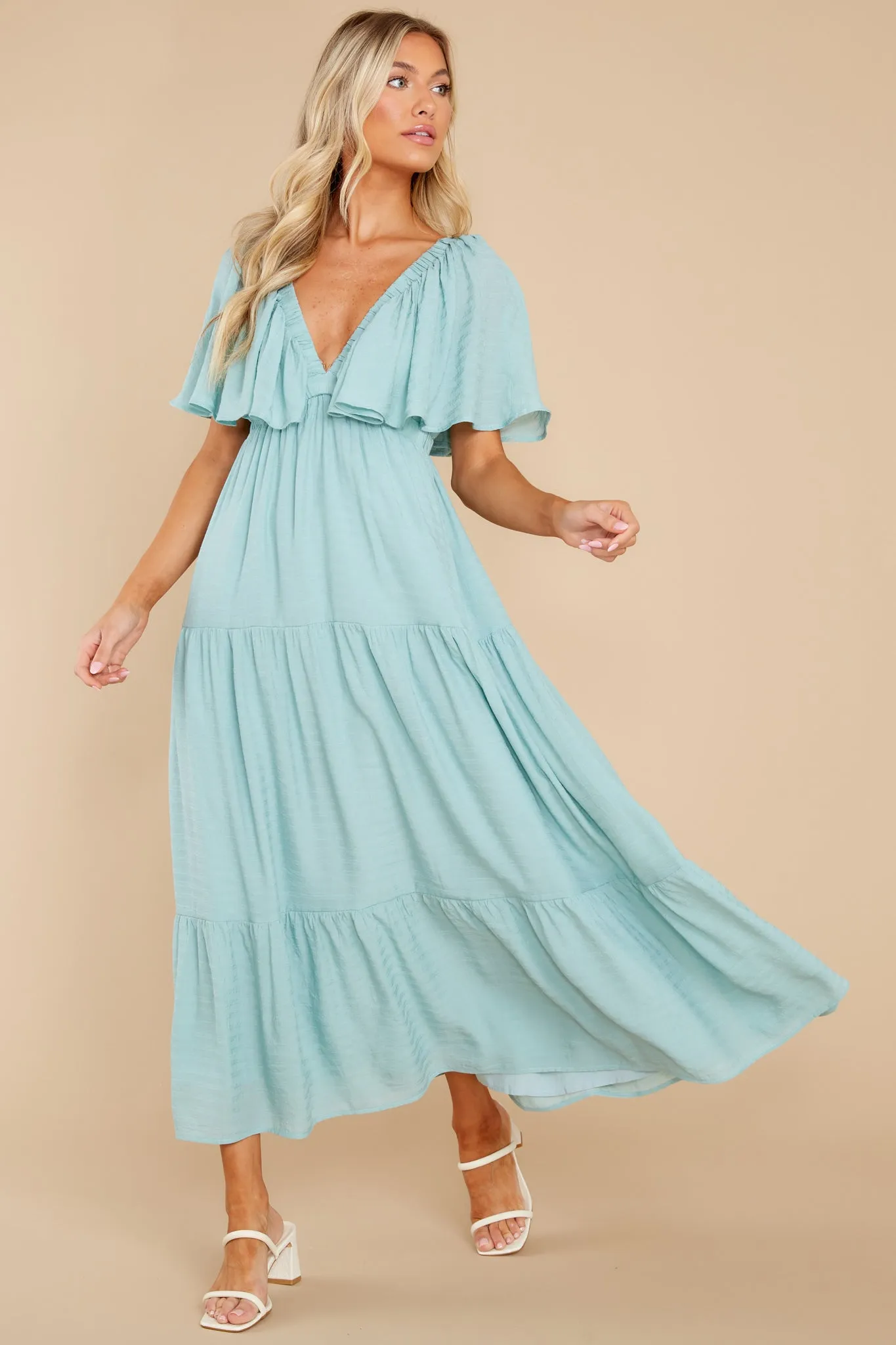 One More Chapter Dusty Sage Maxi Dress