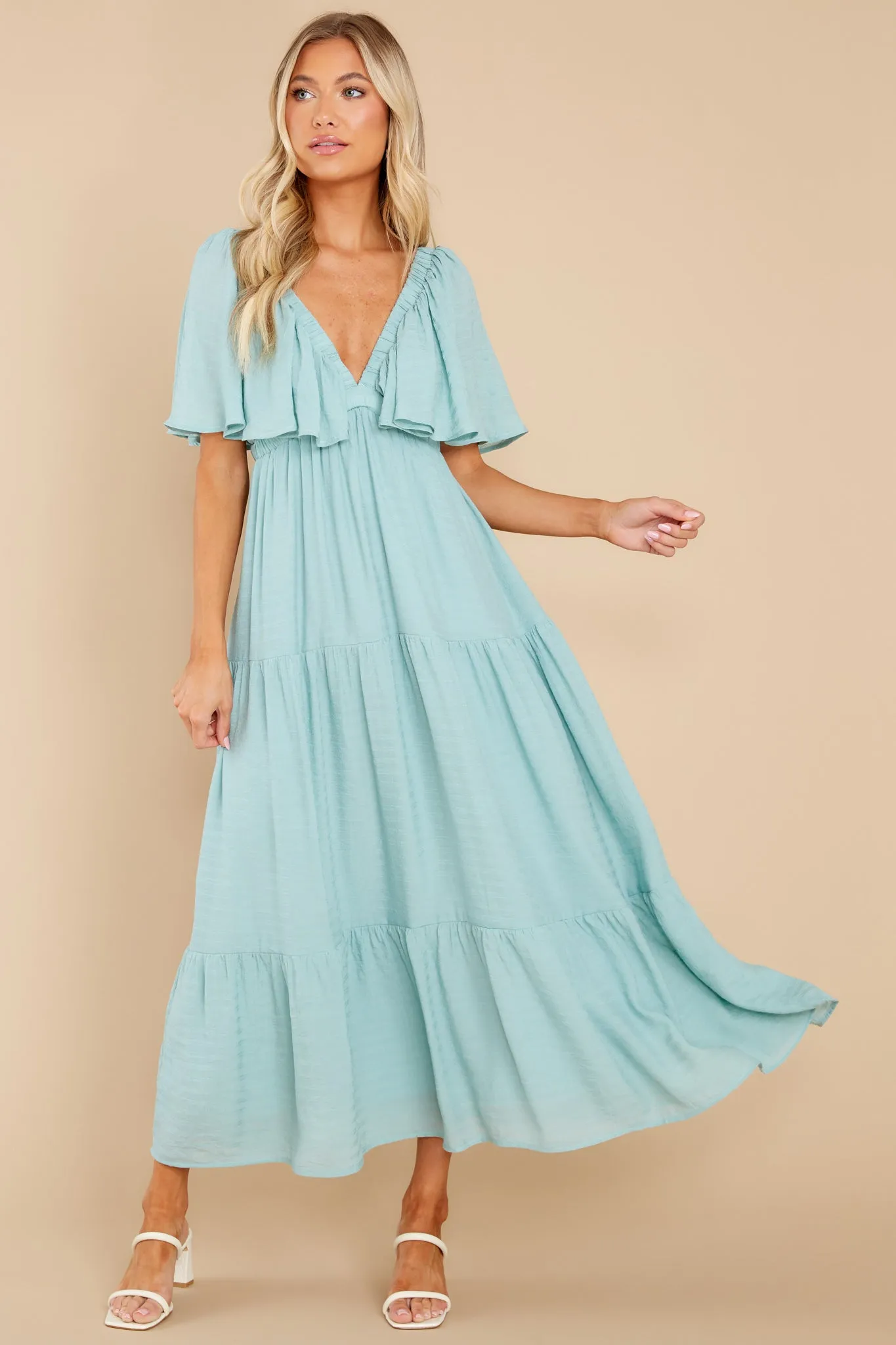 One More Chapter Dusty Sage Maxi Dress