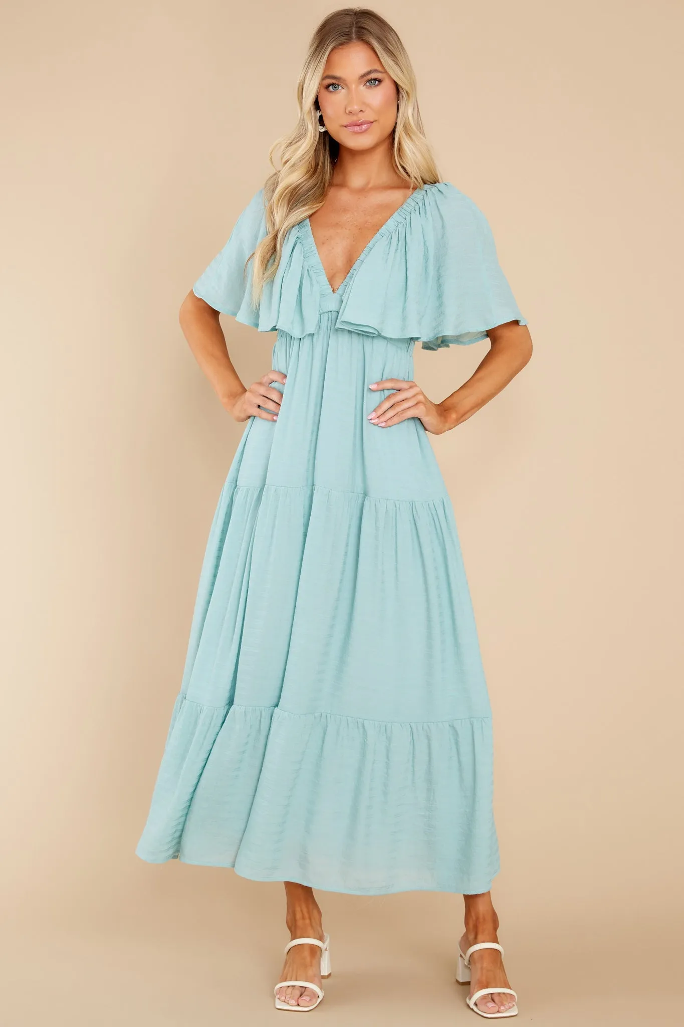 One More Chapter Dusty Sage Maxi Dress