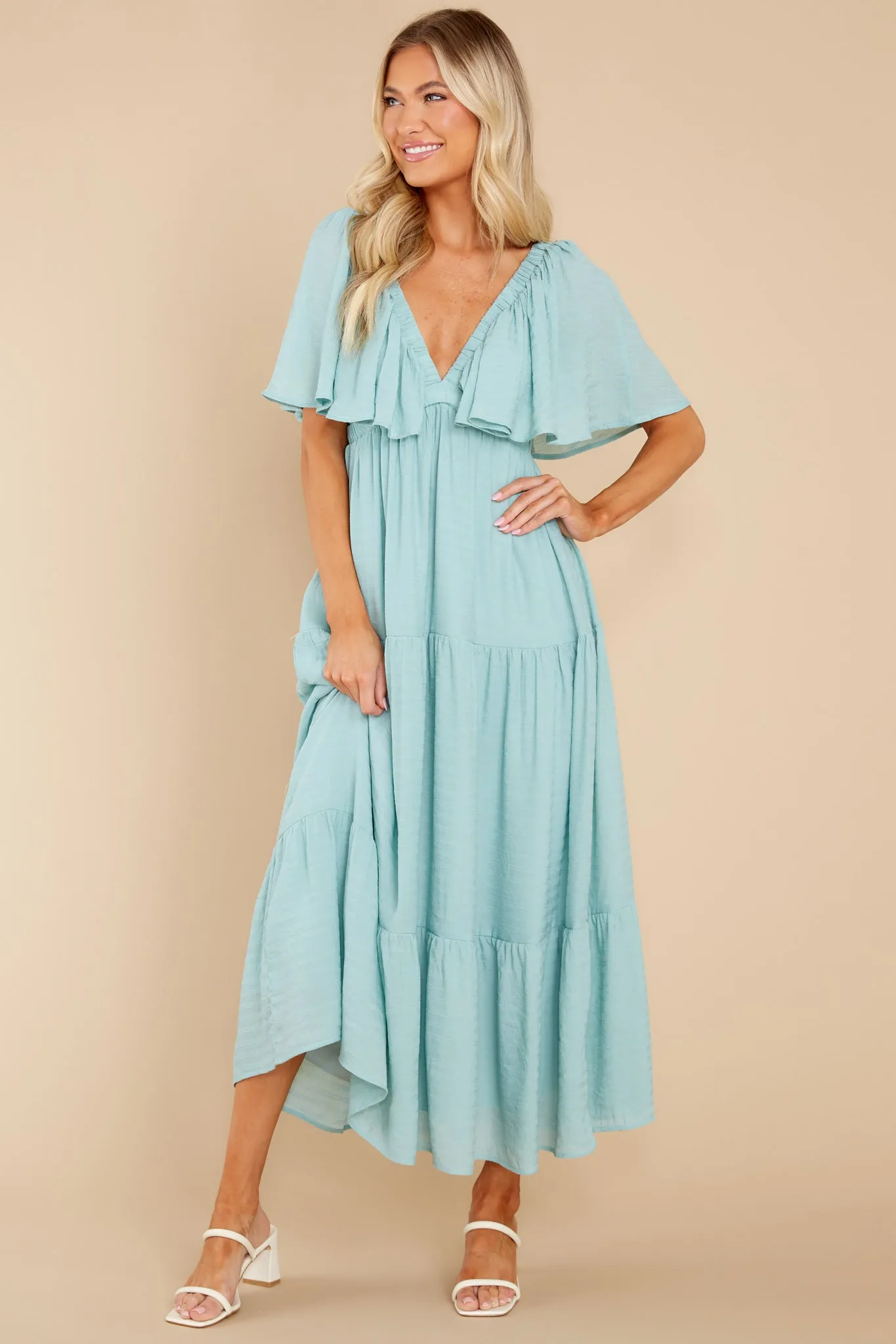 One More Chapter Dusty Sage Maxi Dress