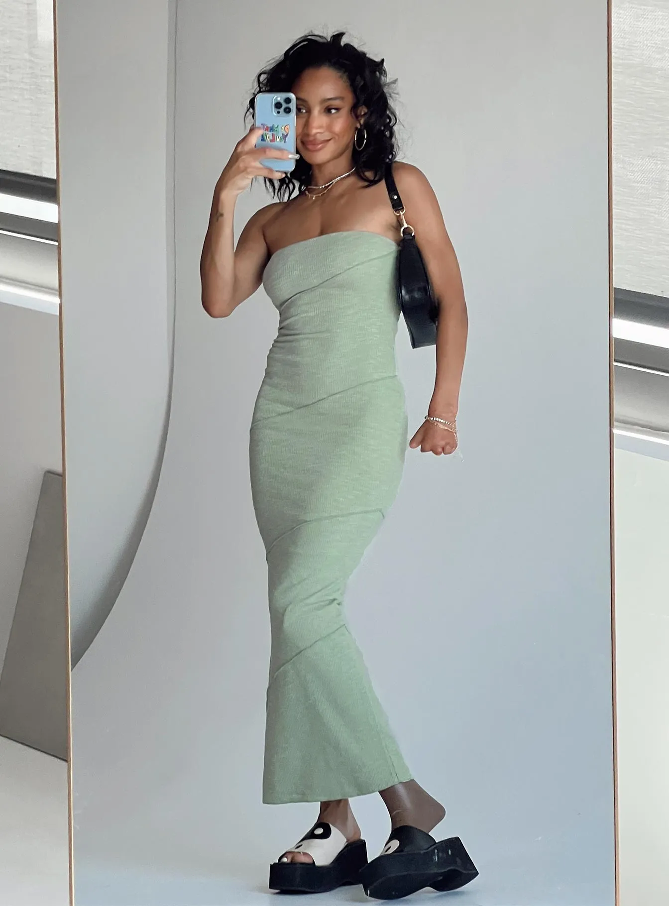 Oscar Midi Dress Sage Green