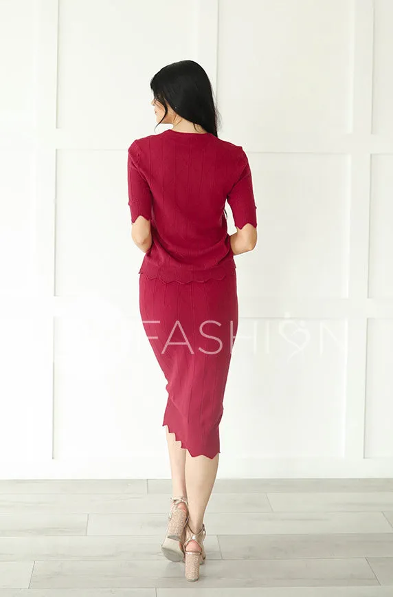 Paris Holly Berry Red Sweater Set - FINAL SALE - Maternity Friendly