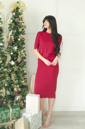 Paris Holly Berry Red Sweater Set - FINAL SALE - Maternity Friendly