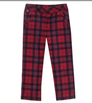 Patachou Boys Red Tartan Pants