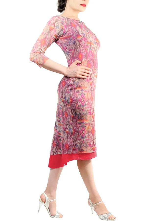 pink medley NINA tango dress with sleeves