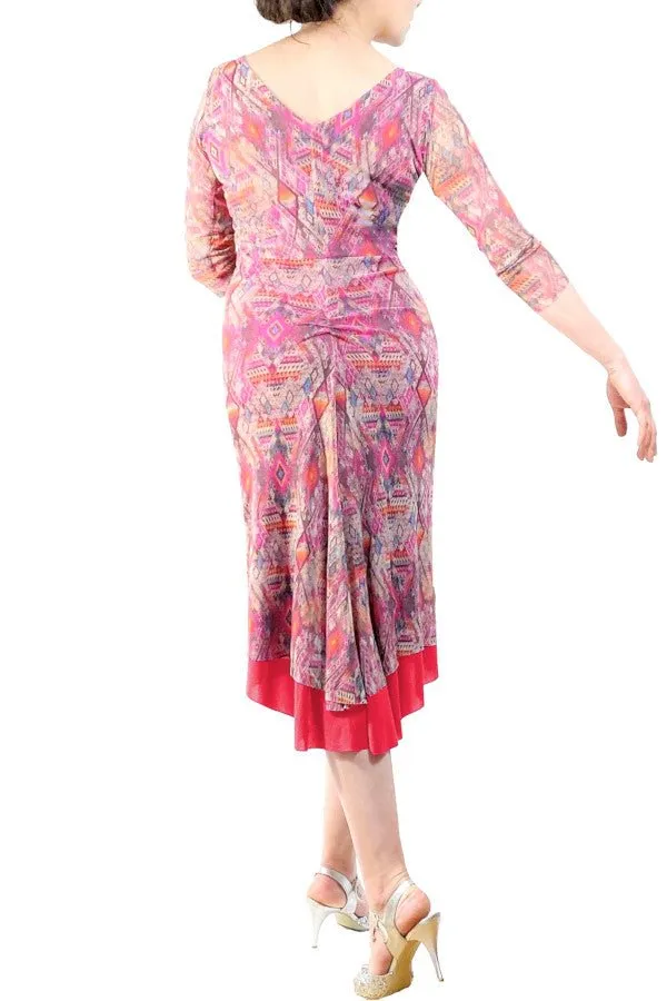 pink medley NINA tango dress with sleeves