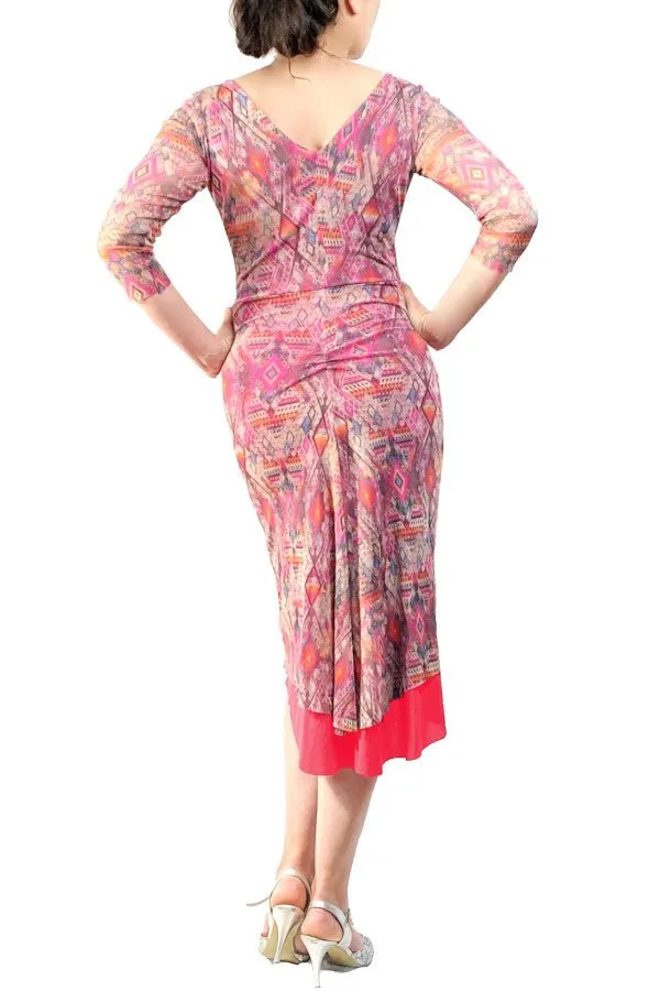 pink medley NINA tango dress with sleeves