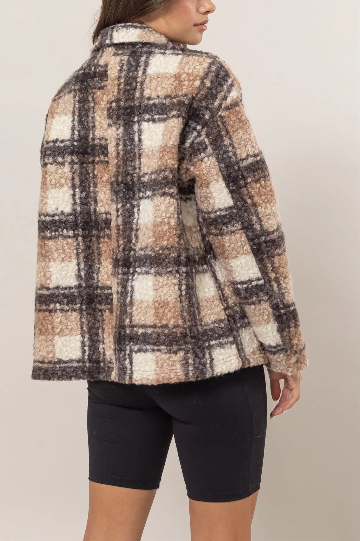 Plaid Boucle Shacket