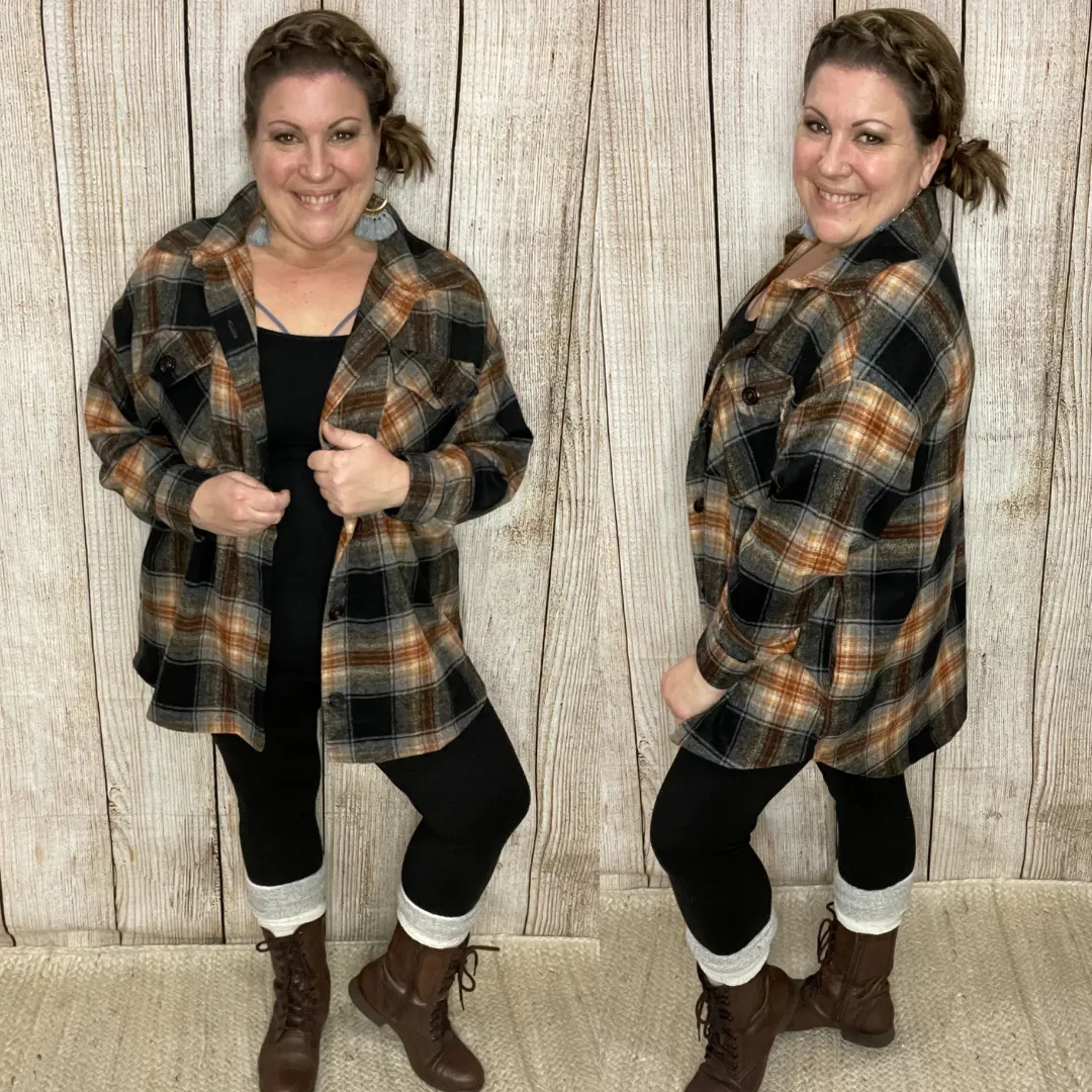 Plaid Flannel Shacket with Pockets