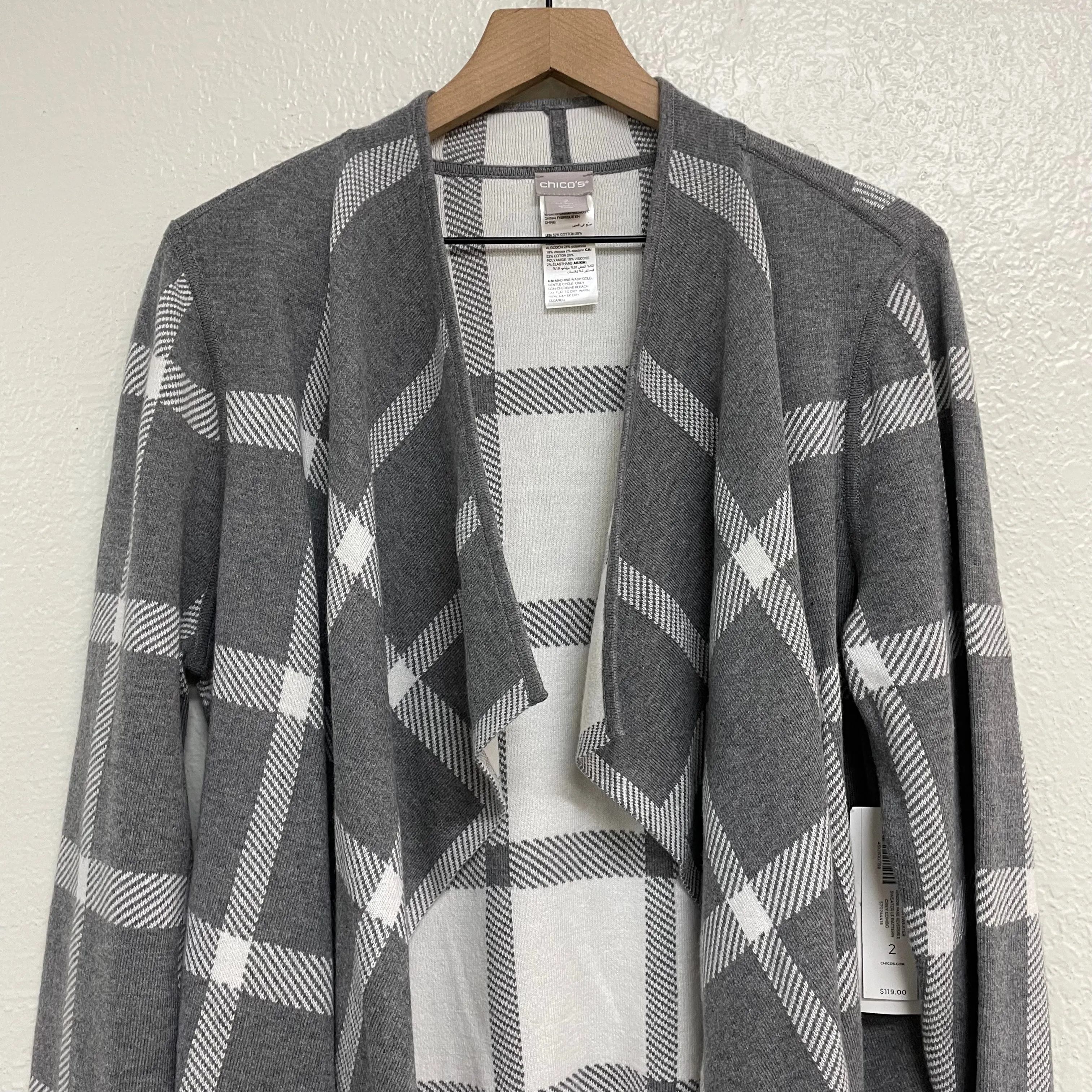 Plaid Reversible Cardigan