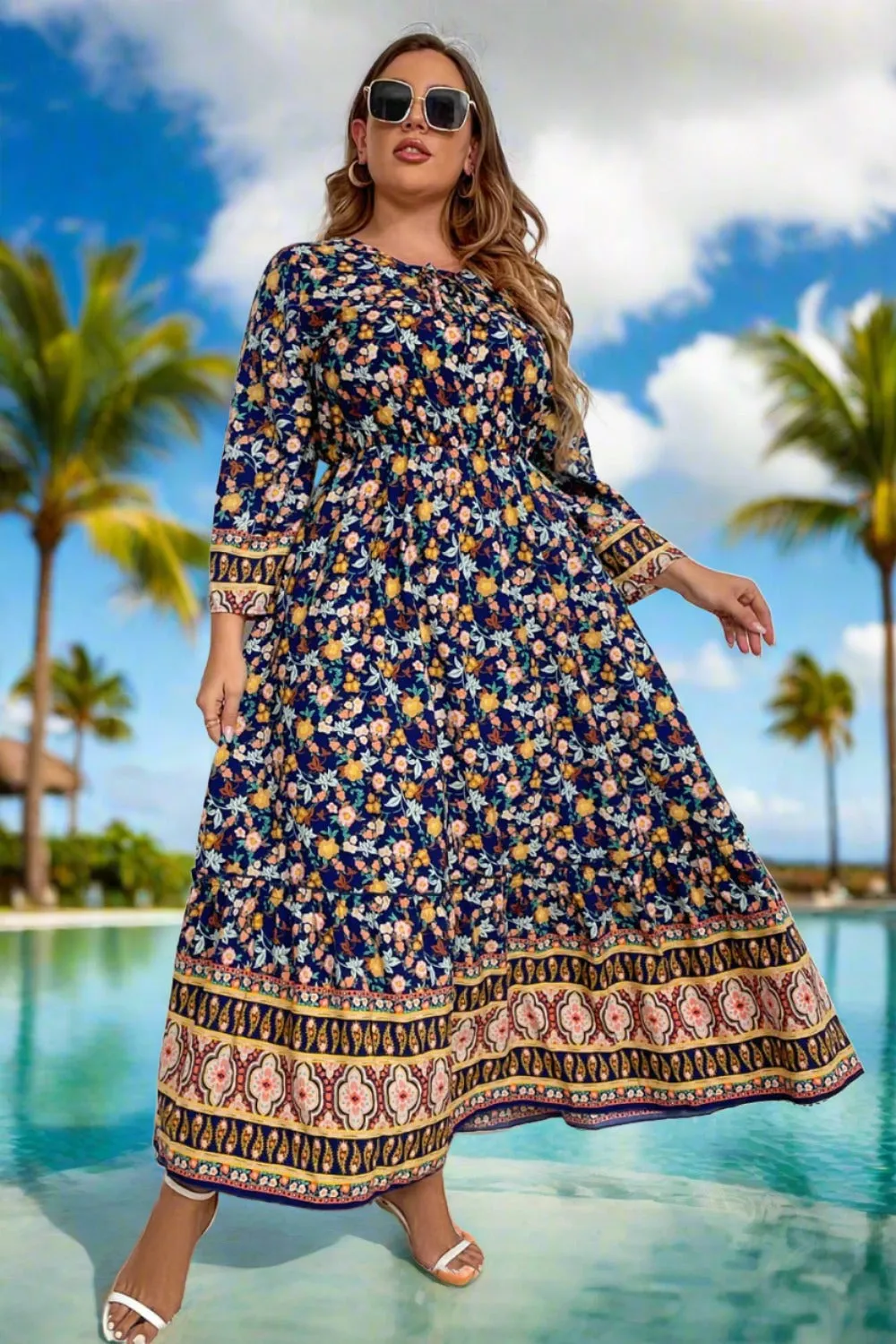 Plus Size Boho Beach Maxi Dress