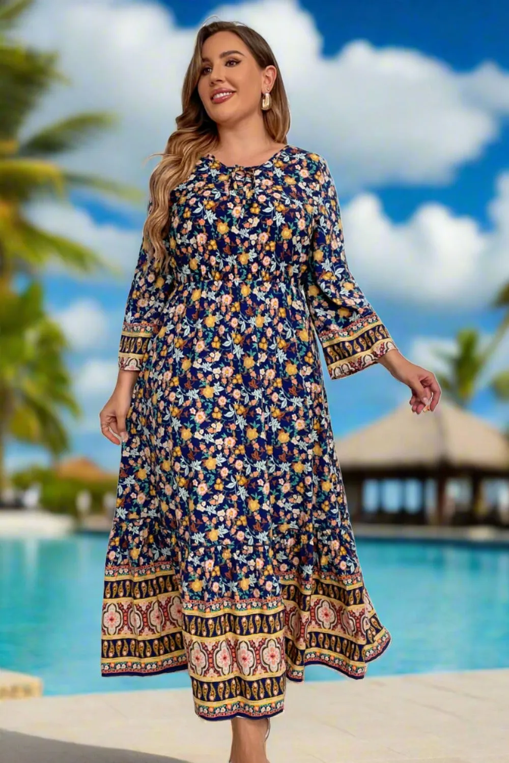 Plus Size Boho Beach Maxi Dress