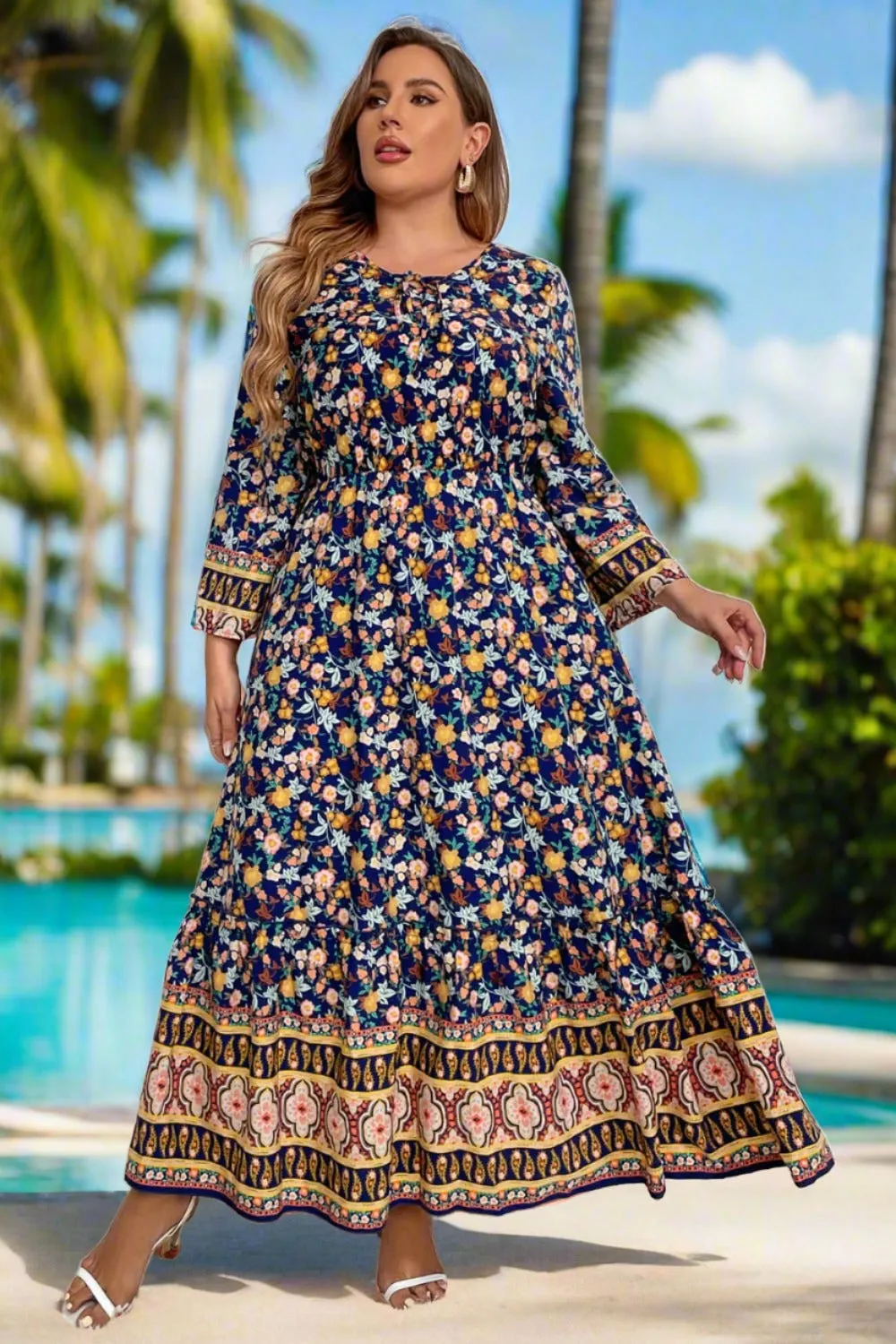 Plus Size Boho Beach Maxi Dress