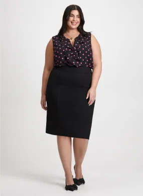 Polka Dot Blouse & Pencil Skirt